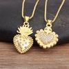 Nidin Hot Sale Romantic Sacred Heart Pendant Necklace For Female Male Irregular Geometric Shiny Crystal Zircon Fine Jewelry Gift