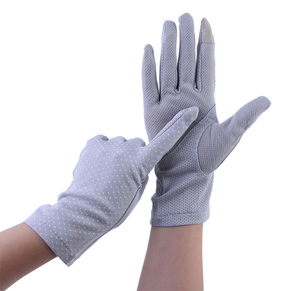 Women Dot Thin Driving  Sun Protection Short Gloves Gloves