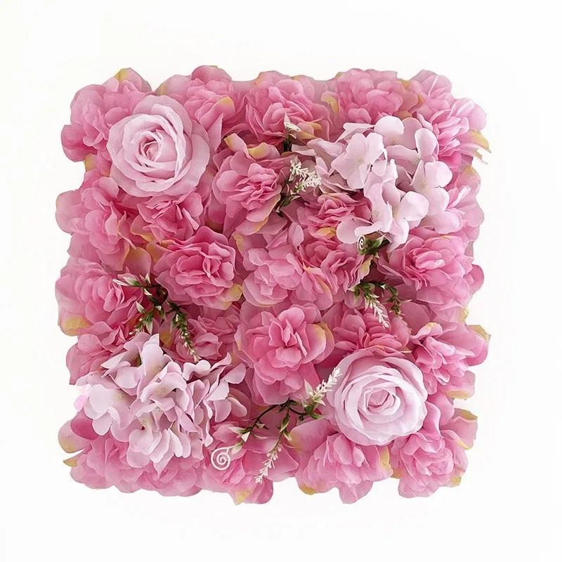 1PC Silk Rose Flowers 3D Backdrop Wall  Artificial Flower Row Stage Backdrop Layout Wedding Baby Shower BirthdayParty Home Decor