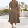 Glitter Sparkly Summer Dress for Women Twist Front V Neck Flowy Beach Sundress Short Sleeve A-line Swing Long Dress