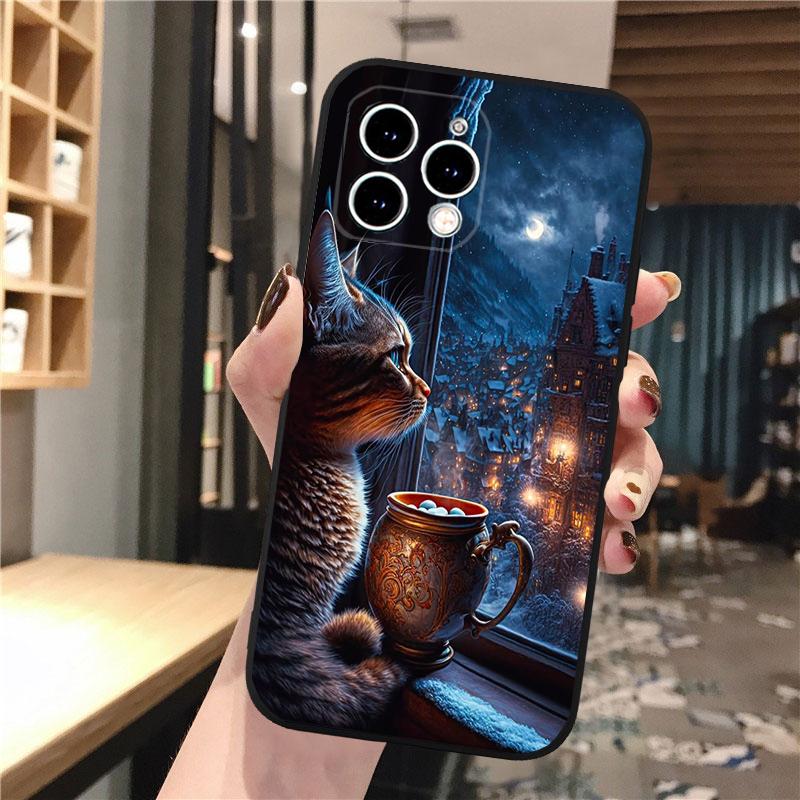 

Чехол для телефона с белым котом для iPhone Samsung Galaxy Redmi Xiaomi Oppo OnePlus Note SA 7 8 9 10 11 12 13 14 20 21 22 23 53 54 Pro Max Plus Ultra TPU Soft Samsung Galaxy M52 5G