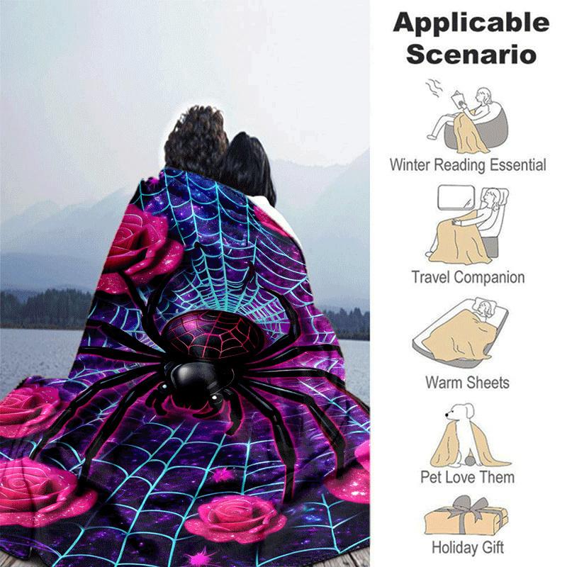 1 Stück Spinnenmuster Leichte Flanelldecke, Bequeme und Warme Decke, für Camping Sofa Bett und Couch Büro, Geeignet für Geschenk Leere