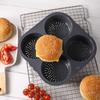 Food grade 4-hole silicone hamburger bread baking tray, hamburger mold, household oven, air fryer, baking tool
