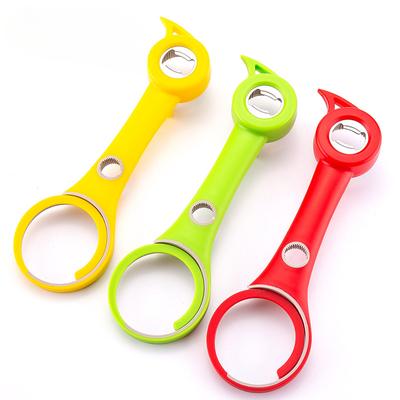 6 In 1 Multi-function Can Opener Bottle Jar Beer Soda Remover Kitchen Tool Lid Seal Remover Screw Cap Kitchen Manual Gadgets