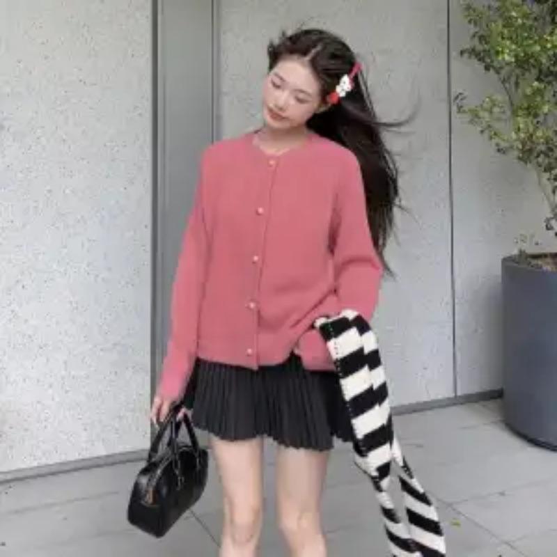 

The New Cardigan Shows Off Your Temperament Sweet Loose Wool Blend Material Fashion OneSize