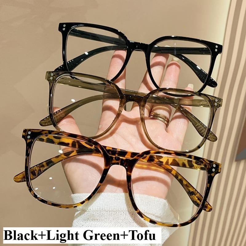 1Pc/3Pcs/4Pcs Anti Blue Light Glasses Classic Popular Square Frame Glasses Set Men's and Women's Fashion Glasses