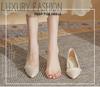 Apricot thick heel single shoes femininity socialite bridesmaid high heels women's low heel 3cm main wedding dress engagement wedding shoes bride