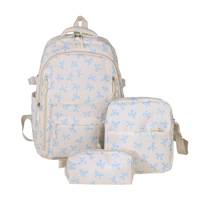 Schoolbag Small Fresh Bow Backpack Junior High School Student College Student Campus School Bag Lightweight Burden Reduction Backpack