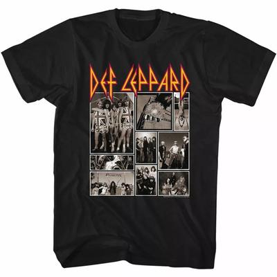 Def Leppard Def Collage Schwarzes T-Shirt