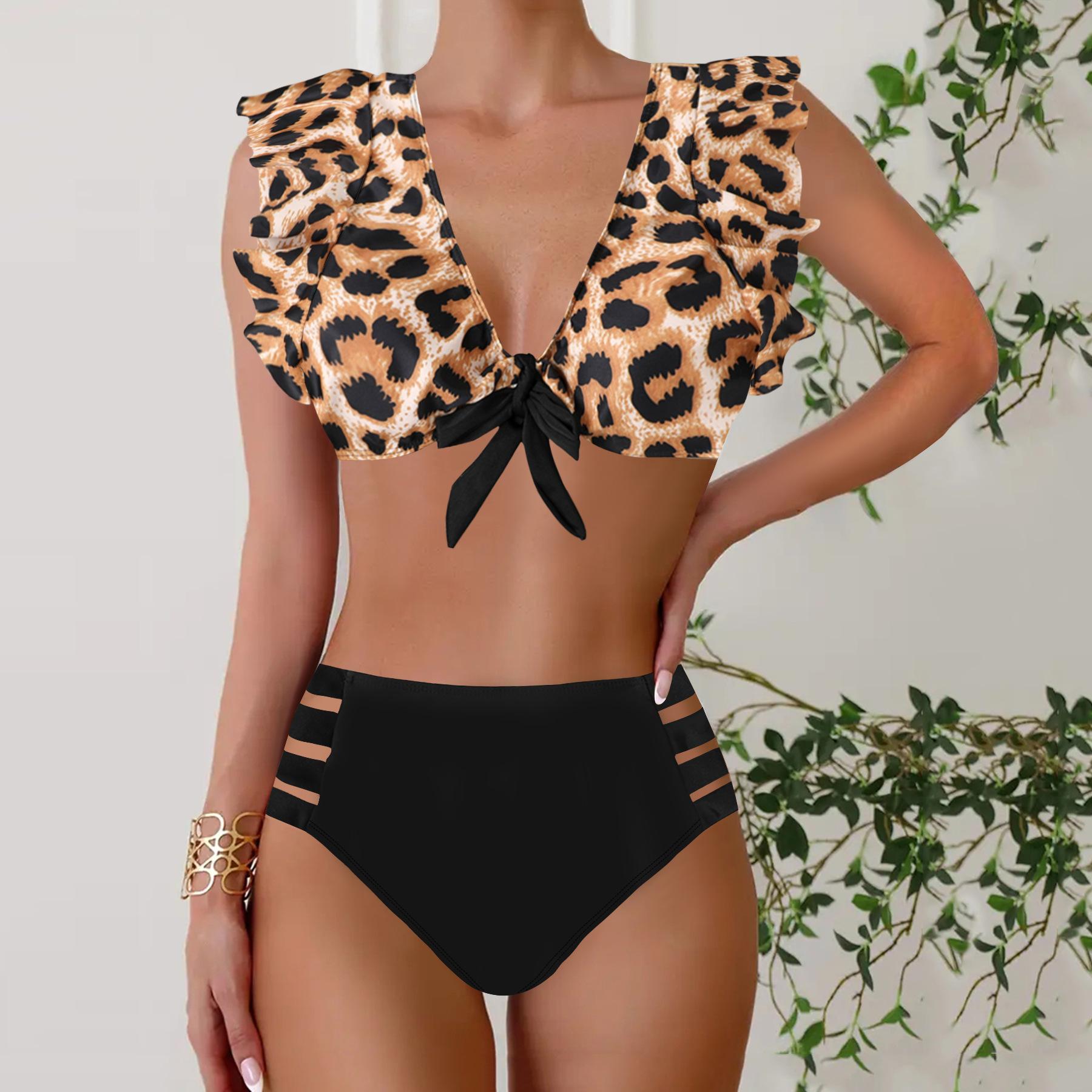 

Женский раздельный купальник, комплект из 2 предметов, сексуальная пляжная одежда, женский бикини с высокой талией, сексуальный пуш-ап, два летних купальника, пляжная одежда, купальные костюмы 5XL коричневый