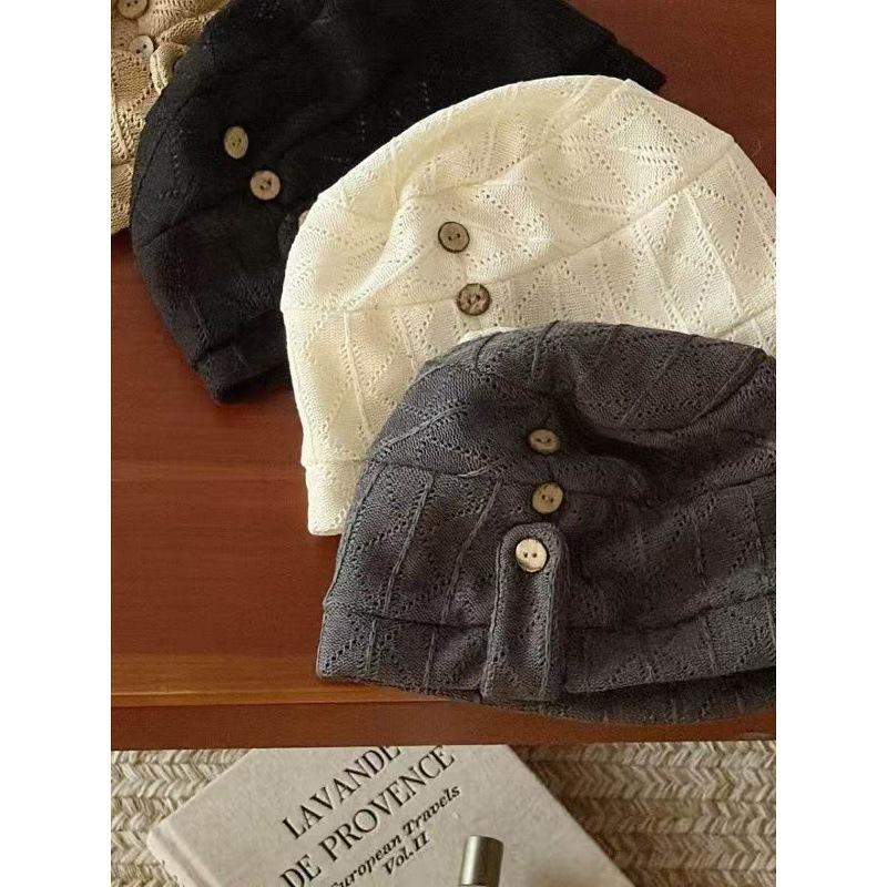 Spring and summer new lazy wind knitted pile hat women's versatile face small warm cold hat hat