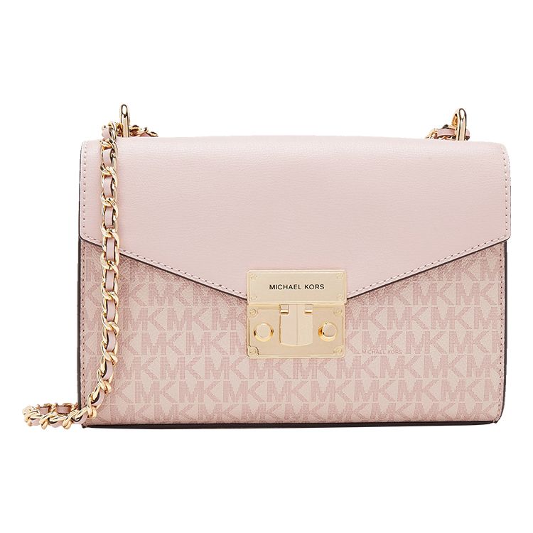 Michael Kors MK Rose Monogram Chain Leather Crossbody Bag Small Women Bags Pink 35T0GXOL2B-857 Small