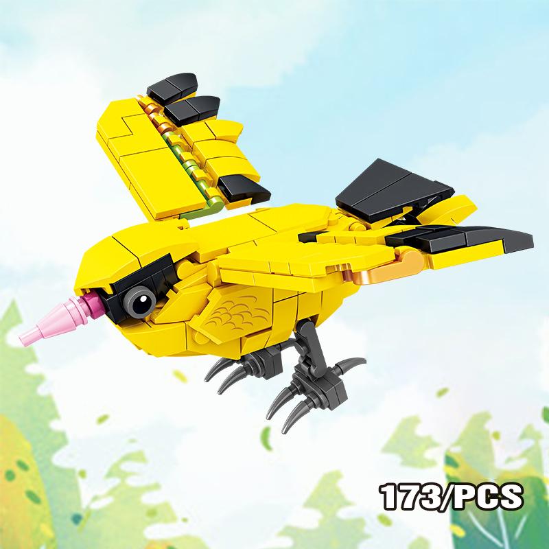 MOC Puzzle Zvířecí Stavební Kostky Včela Tygr Lev Žirafa Žába Krokodýli Liška Pták Divoké Prase Hmyz Mini DIY Cihlová Hračka Dárek F029