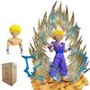 Jt Statue Drogan Boll Z Son Gohan Figure Replaceable Heads Led Base Super Saiyan Gohan Action Figures Collection Mode Toys Gifts