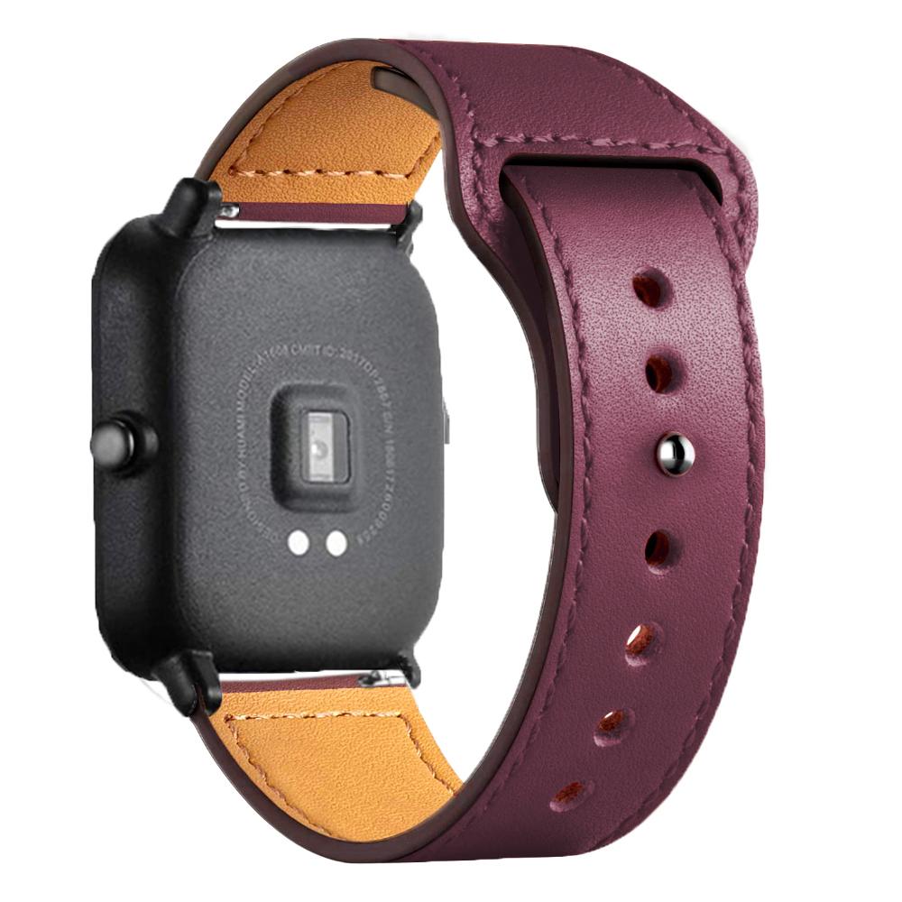 

Leather band For Amazfit GTS 4/3/2/2e/GTS2 Mini/GTR 4/3 Pro/2/2e/stratos 3 20mm/22mm Watch strap Bracelet Amazfit bip-U-S-lite 20mm watch band