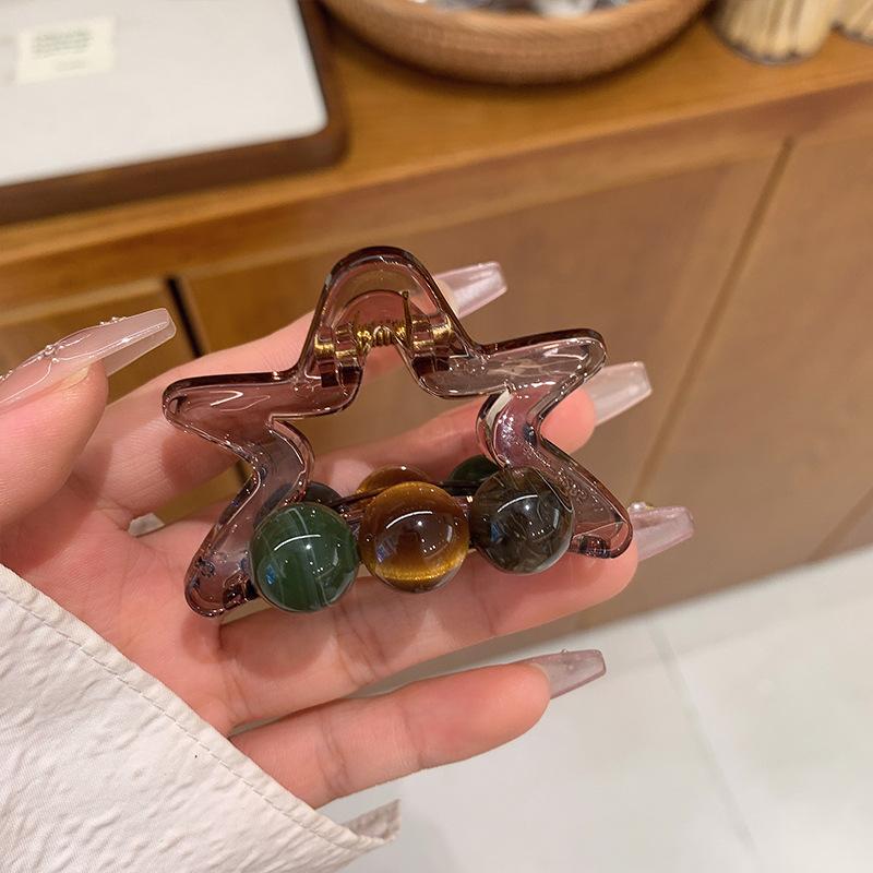 Elegant High Ponytail Hair Clip Sweet Five-pointed Star Hair Clip Fashionable Updo Hairpin, Shark Clip To Secure The Back of The Head