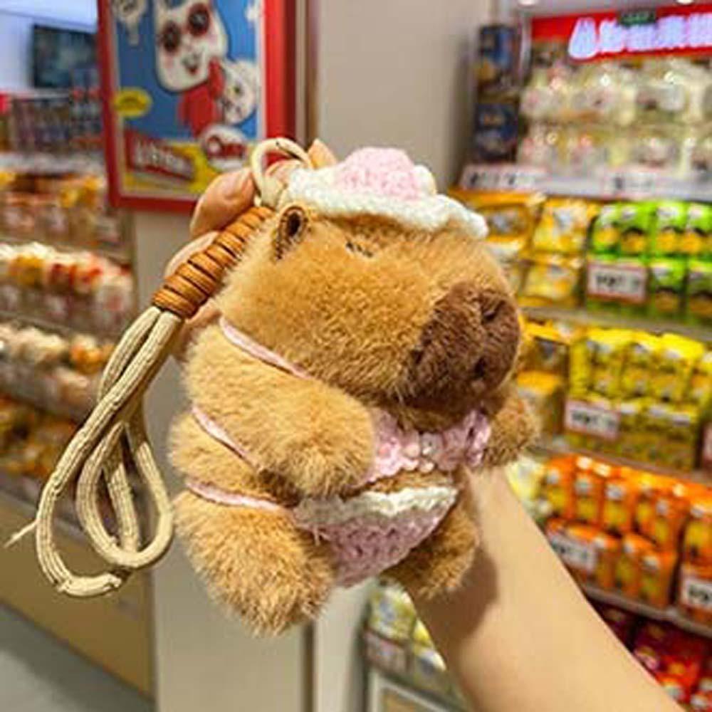 Funny Capybara Doll Key Ring Soft Cartoon Animal Keychain Creative Plush Penguin Pendant  Friends