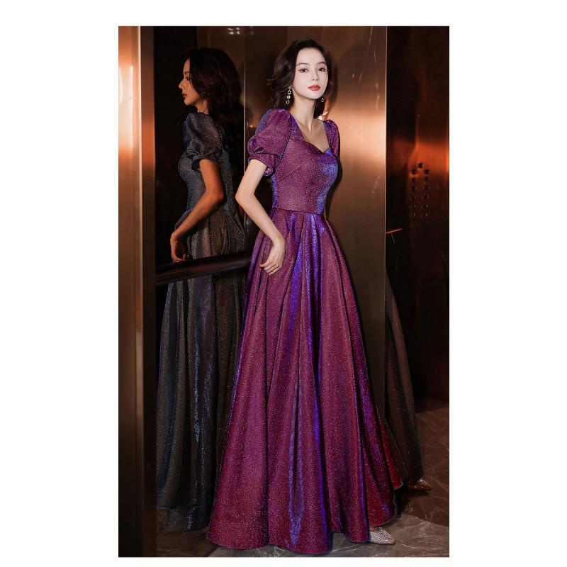 Starry sky evening dress temperament socialite bridesmaid long style meeting host chorus conductor banquet graduation photo dress woman