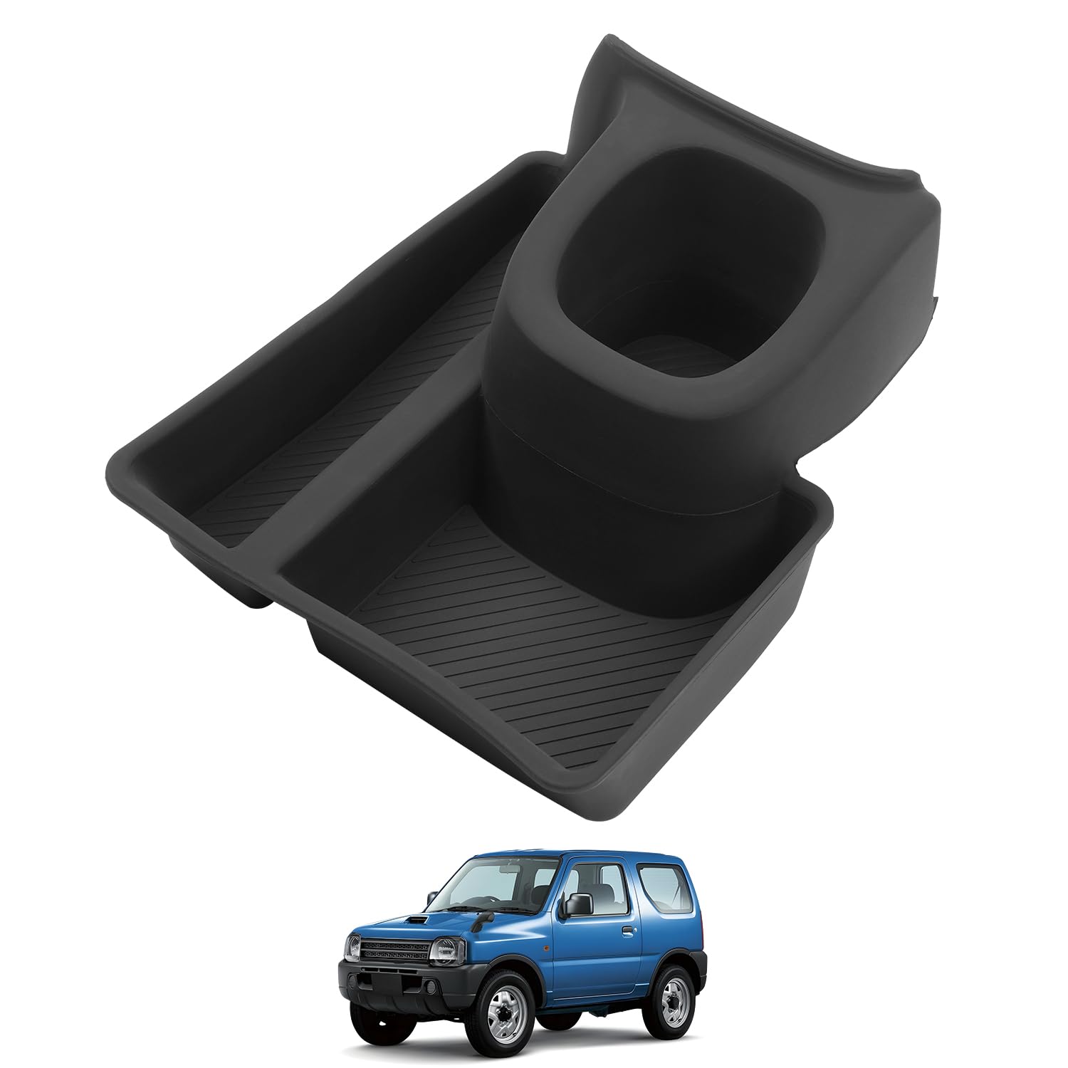 

LIMSTYLE Консольный лоток для Suzuki Jimny JB23 Jimny Sierra JB43 Расширение центральной консоли Хранение JIMNY Подстаканник Мелкие предметы Кастомный интерьер Резина чёрный