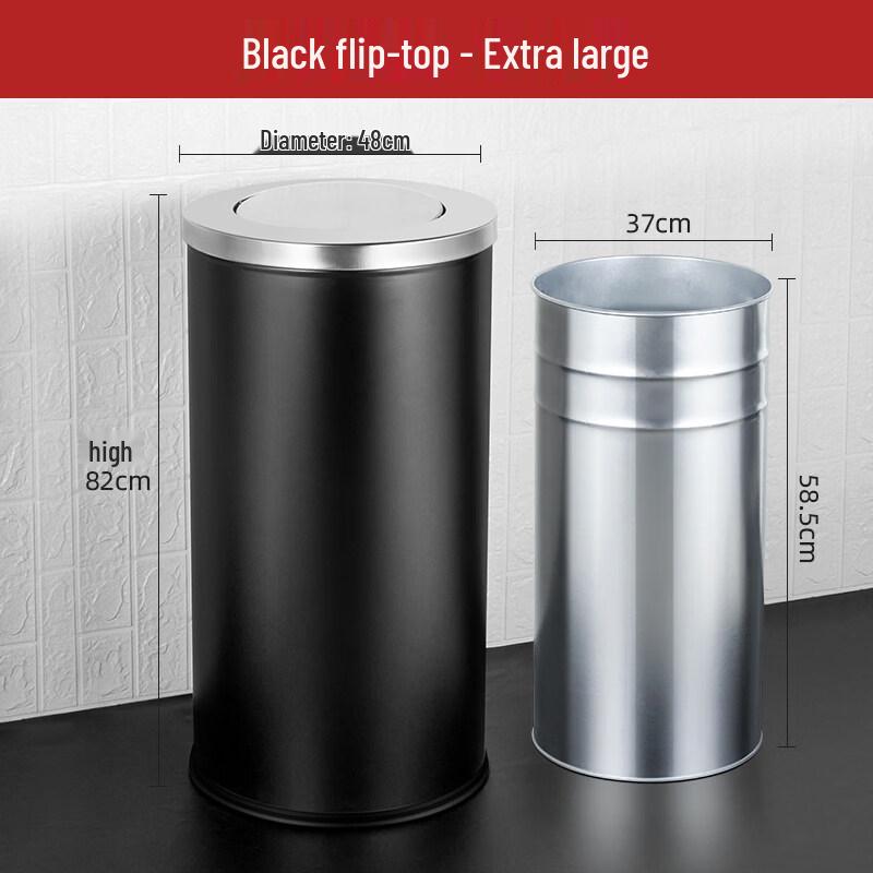 Hotel Lobby Round Flip-Top Waste Bin