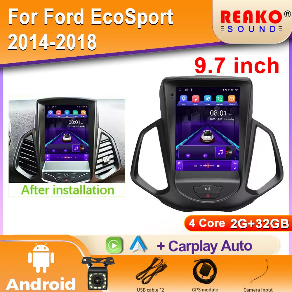 For Ford EcoSport 2014-2018  IPS Screen Multimedia Player Head Unit Car Radio Android Auto Carplay GPS Navigation 2din DVD