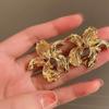 Vintage Metal Gold Color Flower Big Earrings for Women 2022 New Fashion Floral Statement Earrings Jewelry Gift