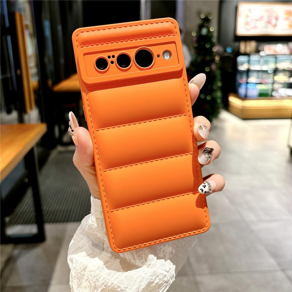 Puffer Daunenjacke Airbag Flüssig-Silikon Hülle Für Google Pixel 10 9 8 7 6 Pro 9A 5 4 XL 7A 6A 5A 4A 5G Süßigkeiten Gepolsterte Hülle