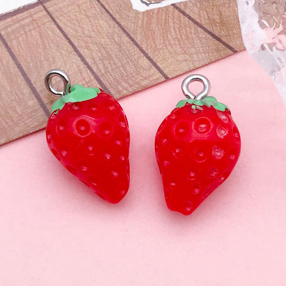 Strawberry Fruit DIY Korean Jewelry: Cute 3D Mini Pendant for Bracelets