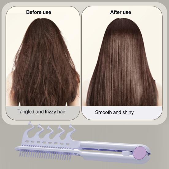2-In-1 Hair Comb with Long Handle V-shaped Fluffy Hair Comb Anti-static Thin Thick Curly Long Hair Comb Women Hair Styling Detangling Comb