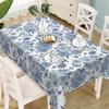 Nappe Rectangle Fleur de Dahlia Bleu Blanc Décoration de Maison Vintage Floral Papillon Tissu de Table de Cuisine Salle à Manger Décor de Fête de Fête