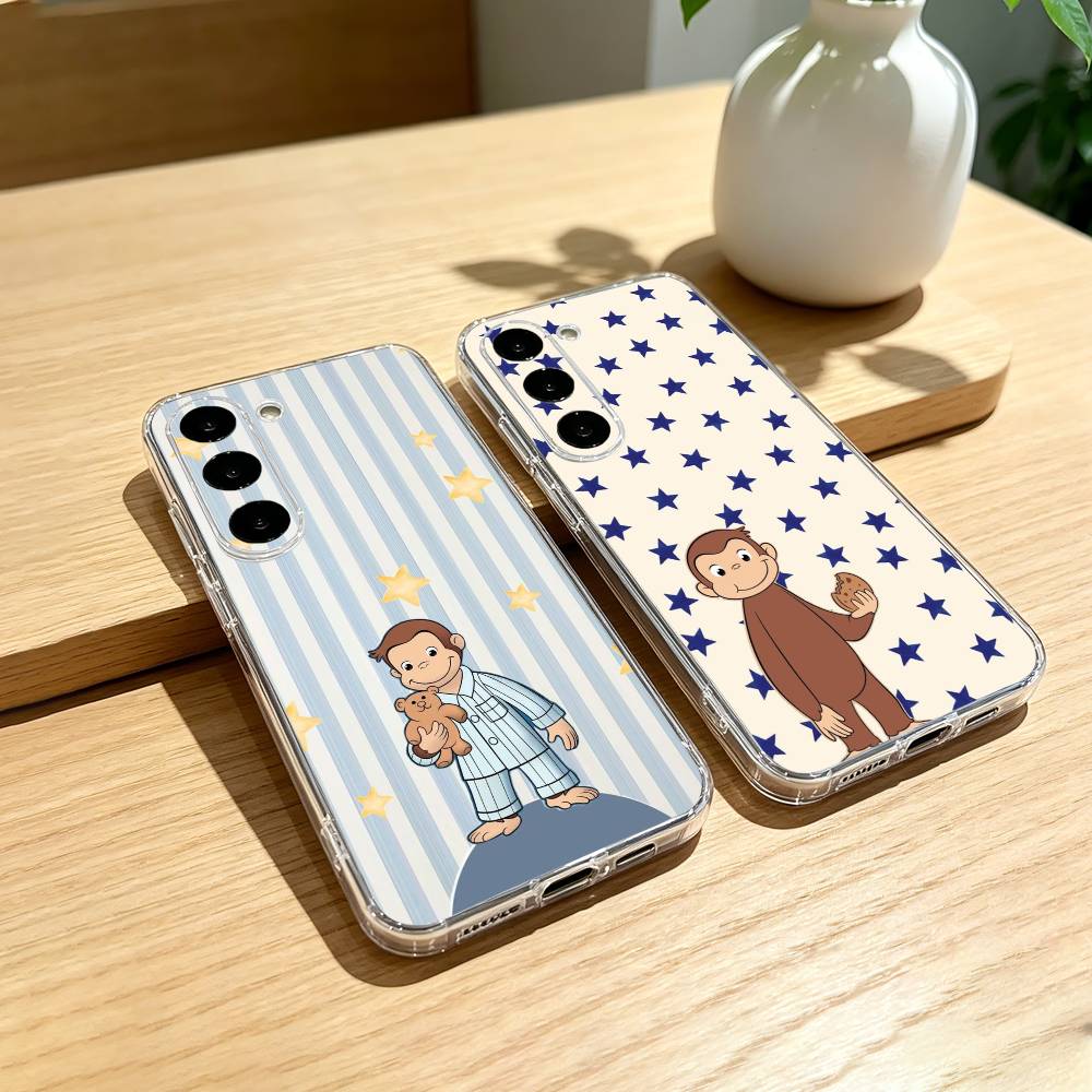 Luxury C-Curious G-George Phone Case For Samsung Galaxy A91,80,73,72 ,71,53,52,32 ,31,22,21s,20,Transparent Case