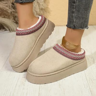 Winter Cotton Shoes 2024 Selling New Comfortable Thick-soled Botas Mujer Simple Solid Color Plush Warm Women's Indoor Slippers