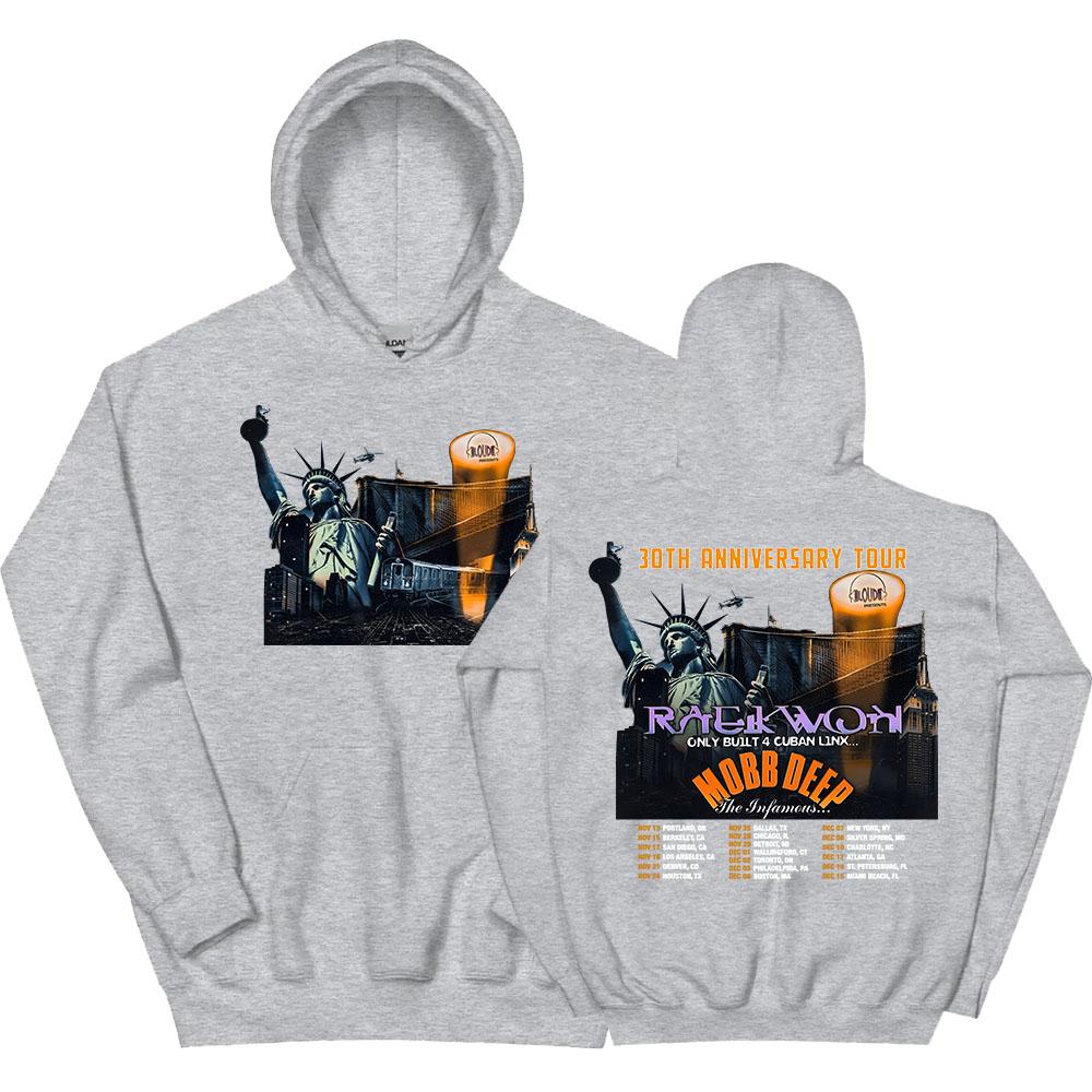 Raekwon  & Mobb Deep: Худи к 30-летнему юбилею тура, повседневные толстовки с длинным рукавом и капюшоном, гранж-мода, унисекс, уличная одежда, мужские S