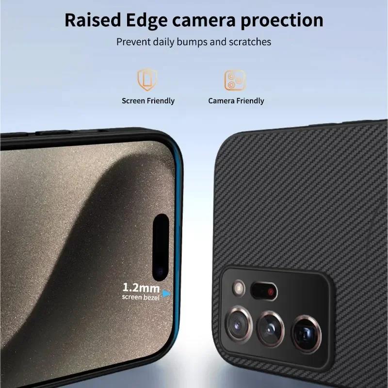 Carbon Fiber Texture Magnetic Wireless Charging Case For Samsung Galaxy M14 M33 M54 M56 Note 20 Ultra Anti-Drop Silicone Cover