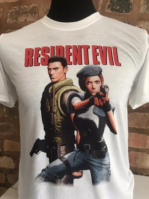 Resident Evil 100% Cotton T-shirt Mens Tees Top - Mens & Women's Sizes S-XXL - 1996 Game Chris Jill Retro