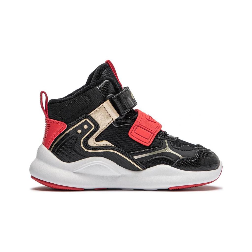 Li Ning Kids Sports Comfortable Non-Slip Wear-Resistant Casual Shoes Kids Casual Shoes Black Red YKNT150-9