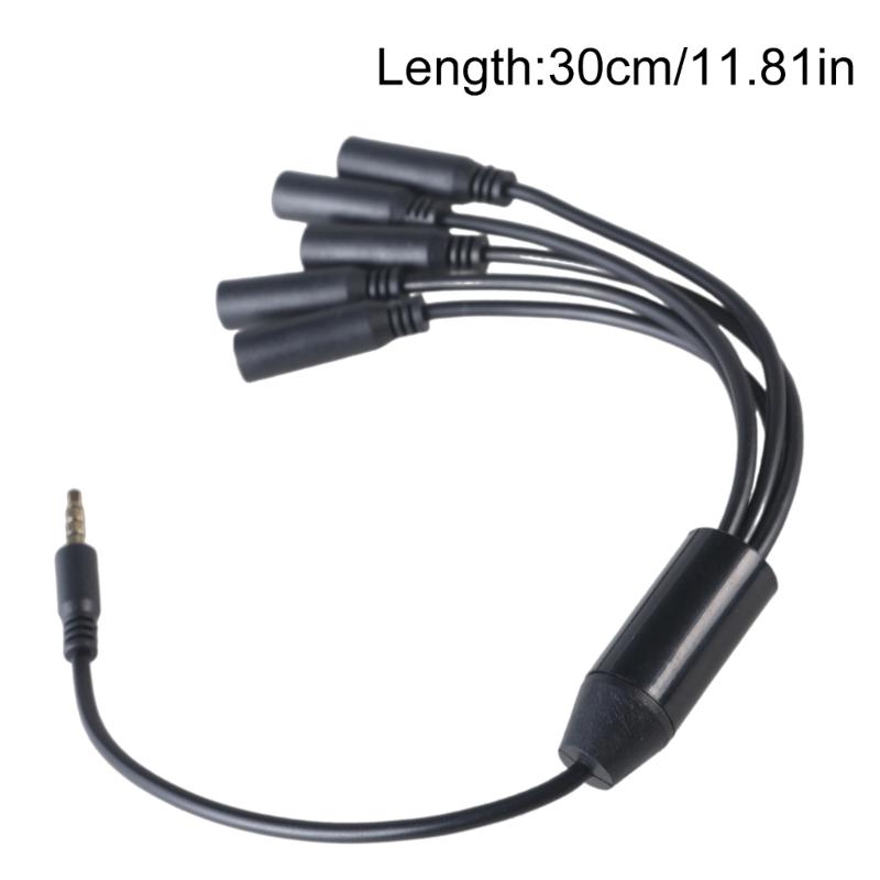 1 in 3/4/5/6 Out 3.5mm AUX Cord Male to Female Stereo AUX Converters Wire Splitter Cable 4-Section for Headphones