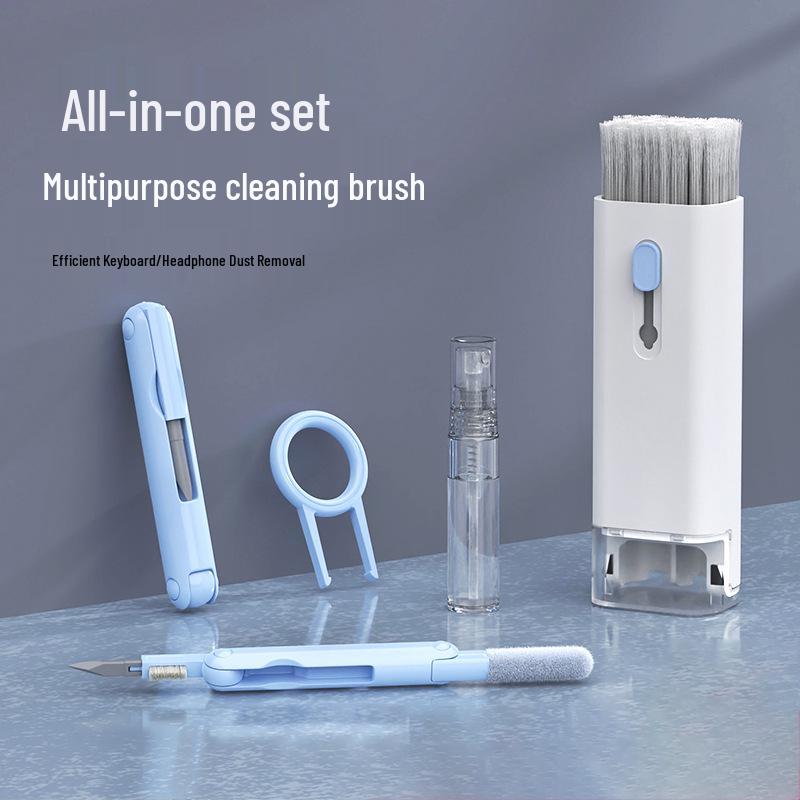 Multifunctional Cleaning Kit: Keyboard Brush, Screen Cleaner, Bluetooth Earphone Pen.