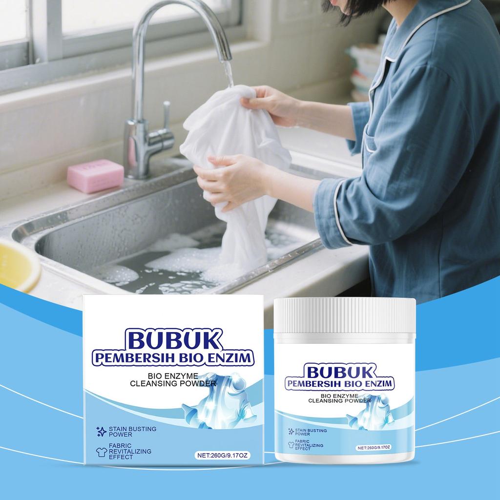 Hyper Concentrated, Bio Enzyme Cleansing Powder,Stain & Odor Removal Enzyme Booster Quick Stain Removal Bubble Powder