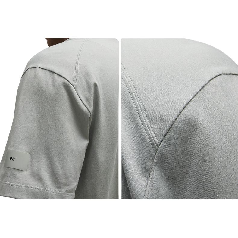 Y-3 Relaxed 23SS Round Neck Logo Sleeve Label T-Shirt Unisex T-Shirts Light-Gray IP7684