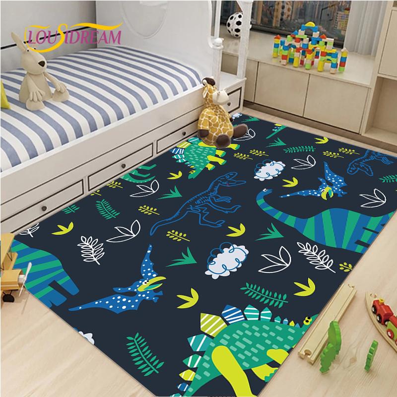 Cute Cartoon Dinosaur Carpet for Living Room Bedroom Rugs Kitchen Kids Door Unslip Floor Mat Birthday gift photography props Rug