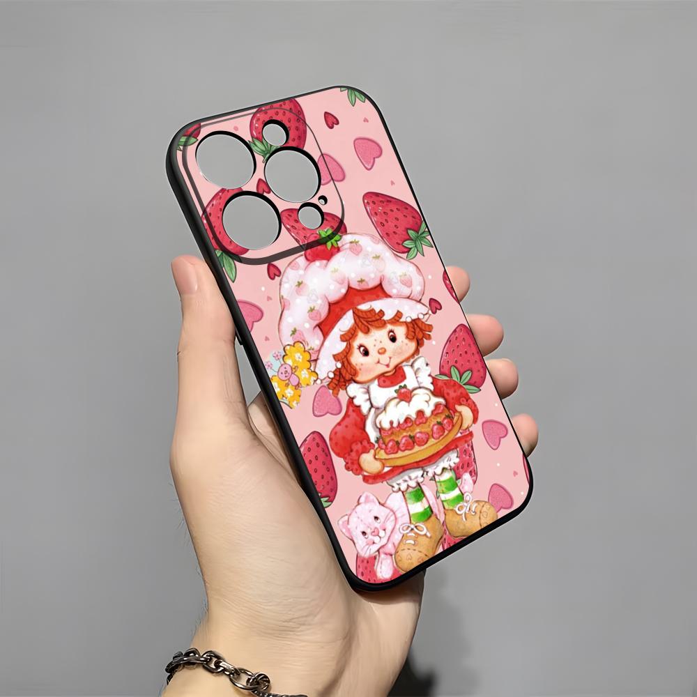 Cartoon S-Strawberry Shortcake Phone Case For IPhone 17 Pro Max 16 15 14 Pro Max 13 11 X Xs Xr 8 7Plus Silicone Cover