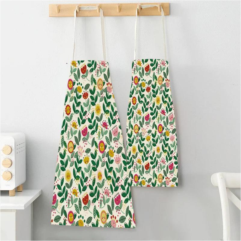 Nordic Simple Apron Clouds Home Cooking Baking Kitchen Aprons Fruit Leaves Coffee Shop Pinafores Cleaning Accessory 2026