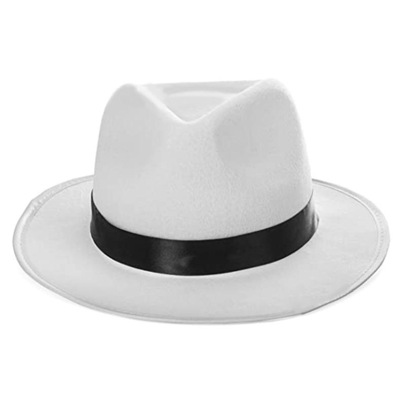 Modny Kapelusz Trilby z Kopułą i Zwijanymi Brzegami Kapelusz Panama Unisex Kostium do Odgrywania Ról Kapelusze Fedora