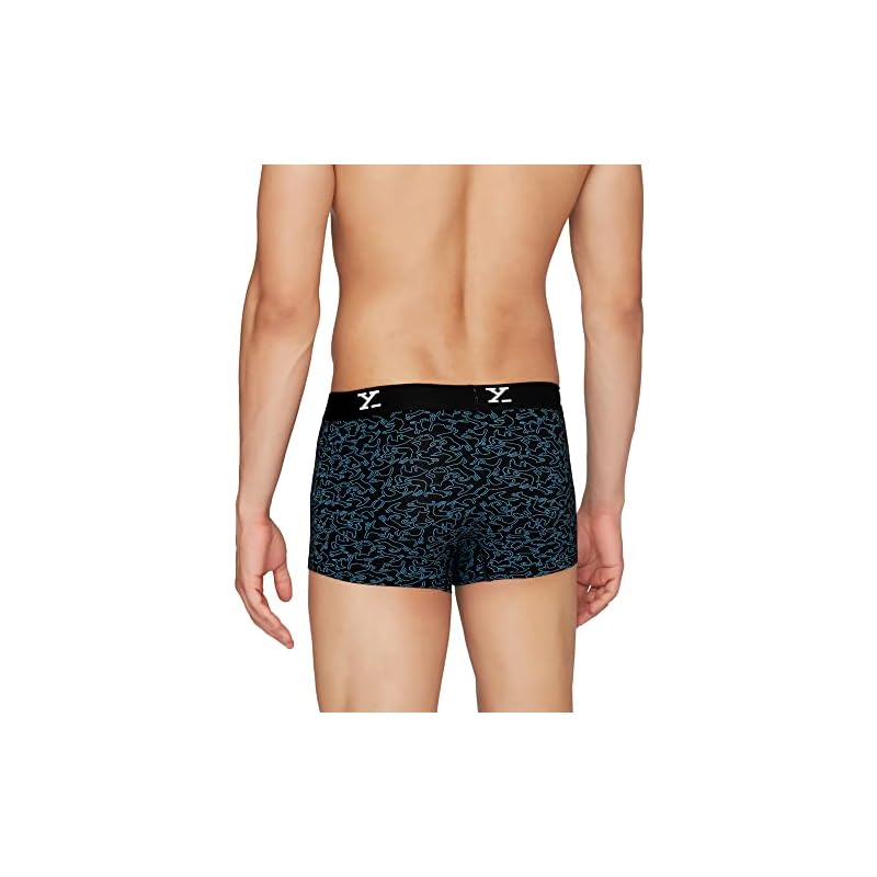 Xyxx Men' Modal Modern Stretch Trunks (Pack Of ) (Xytrnk_R5_03_Camo & +Lightning Bolt+Yoga Pet_L)