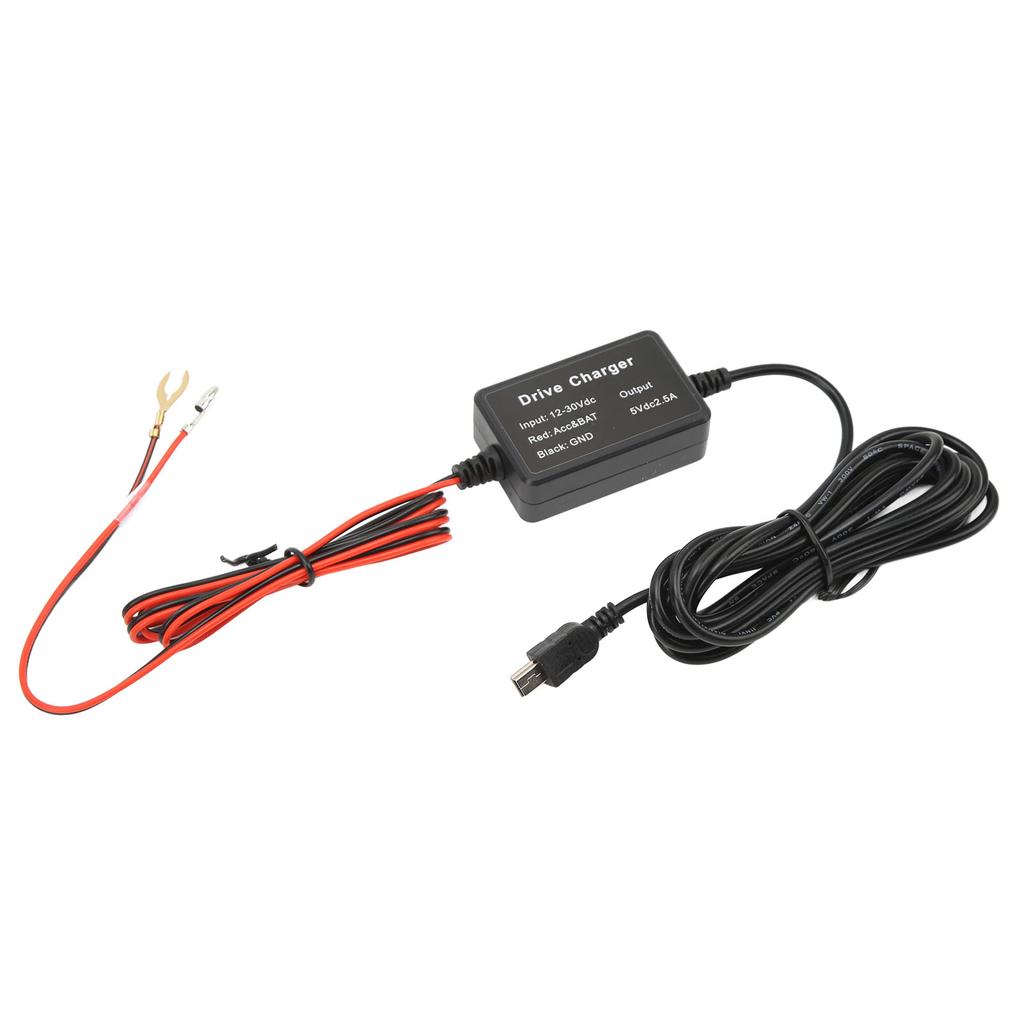 Dashcam Hårdkopplingssats MINI USB-adapter 12V‑30V till 5V Säker för Backspegelkamera GPS-navigator