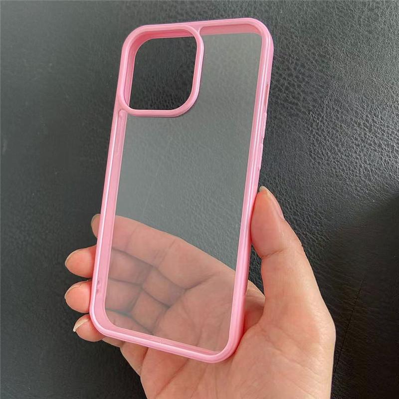 The Grooved Phone Case Is Suitable for 16 Resin Cream Gel Special Transparent Shell Apple 15 Color Edge Two-in-one 8