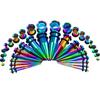 36PCS/Set Ear Gauges Stretching Kit 14-00G Stainless Steel Single Flare Ear Plugs Tunnels Flesh Tapers Stretcher Taper Set