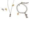 Snoopy Joint Earrings Light Luxury Fashion Gold And Silver Color Matching Necklace Collarbone Chain Cute Cartoon Necklace Earrings