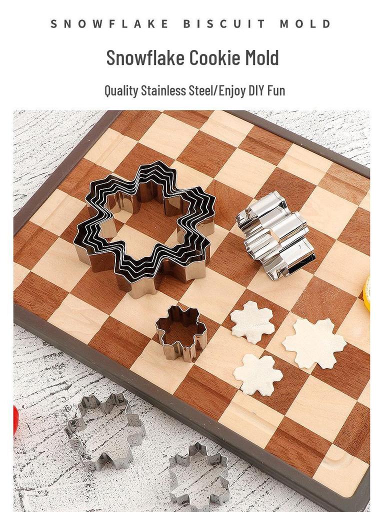 9-Piece 430 Stainless Steel Snowflake Cookie Cutter Set for Christmas Cookies, Biscuits, and Fondant Cakes